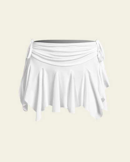 Y2k Balletcore Mini Skirt Pleated Asymmetrical