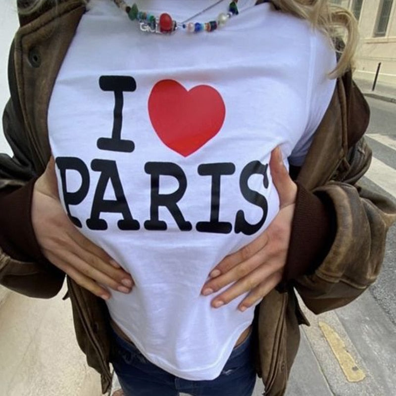 I Love Paris Crop Top